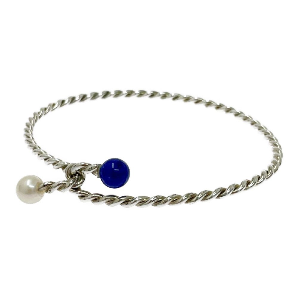 Tiffany & Co Silver Pearl Twist Bangle Bracelet — view 4