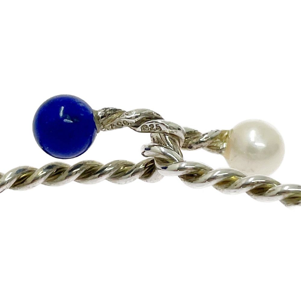 Tiffany & Co Silver Pearl Twist Bangle Bracelet — view 6