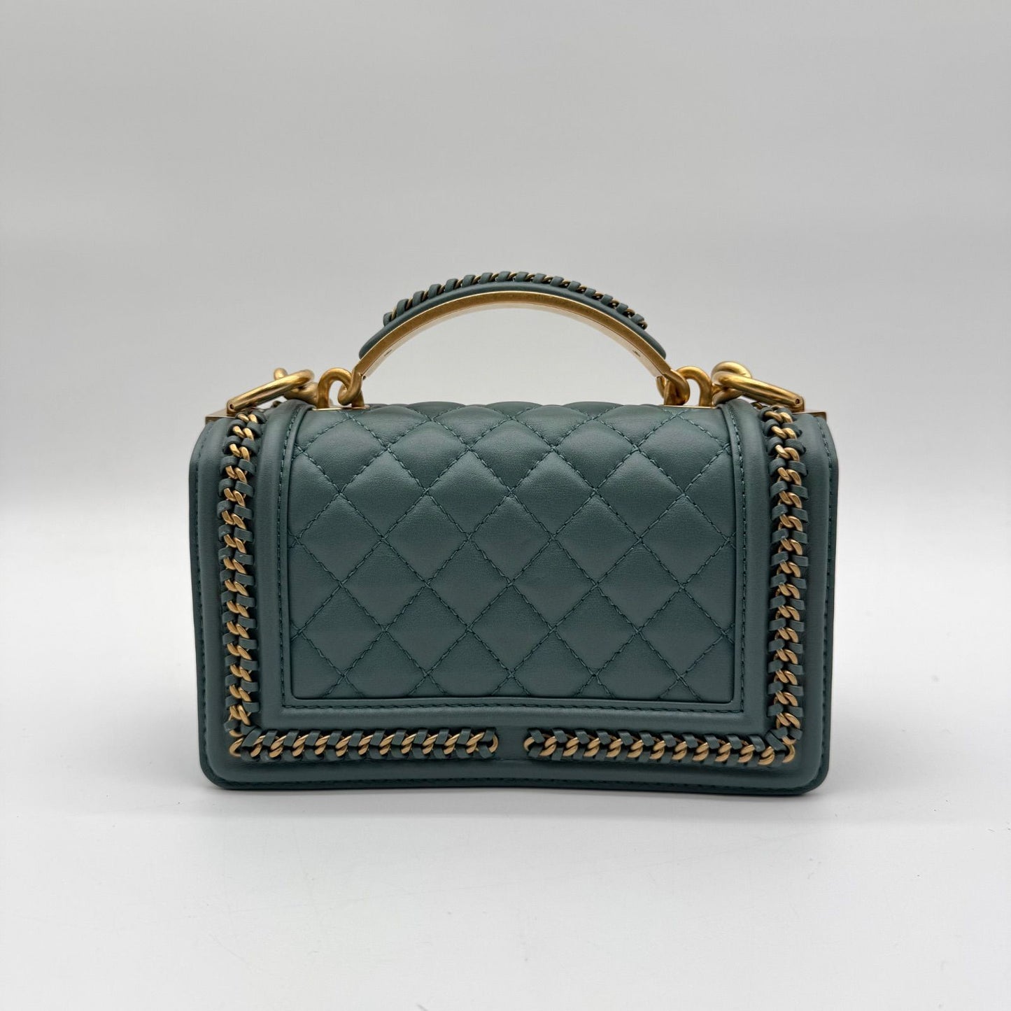 Chanel Shoulder Bag Boy Top Handle CC Logo Leather — view 2