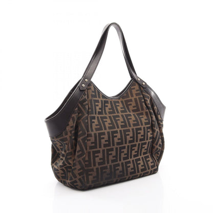 Fendi Zucca Brown Canvas Leather Shoulder Bag — view 2