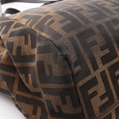 Fendi Zucca Brown Canvas Leather Shoulder Bag — view 6