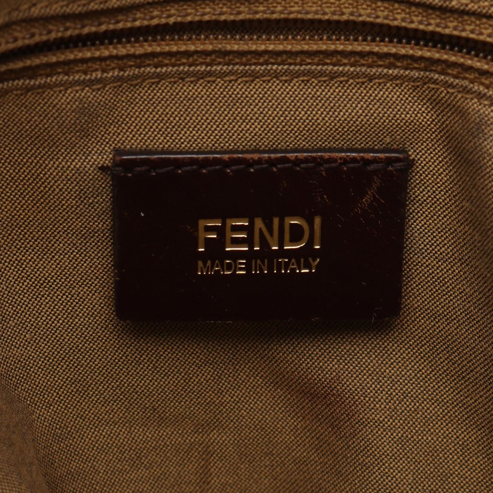 Fendi Zucca Brown Canvas Leather Shoulder Bag — view 4