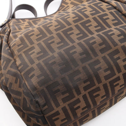 Fendi Zucca Brown Canvas Leather Shoulder Bag — view 7