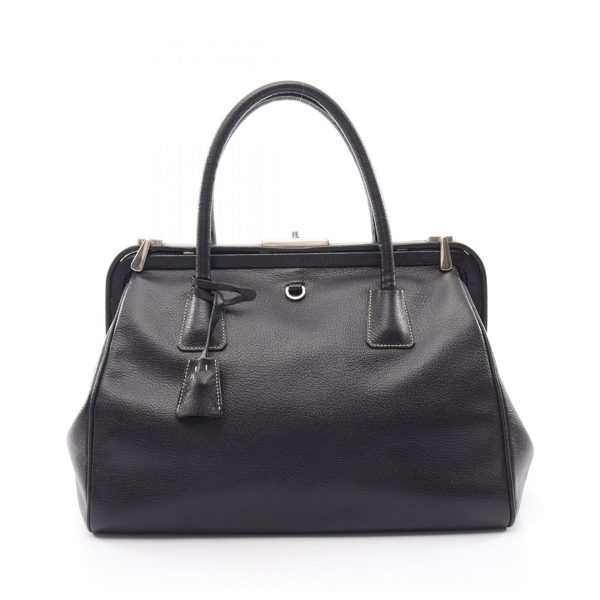 Prada Handbag Doctor's Bag Black Leather