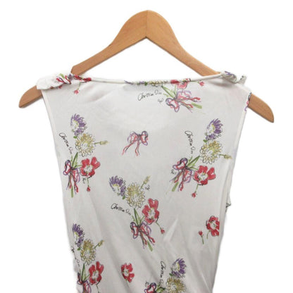 Dior Dress Sleeveless Calf Long Twist Allover Pattern 34 Ivory Multicolor