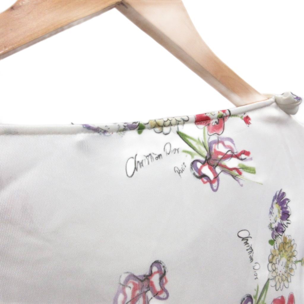 Dior Dress Sleeveless Calf Long Twist Allover Pattern 34 Ivory Multicolor