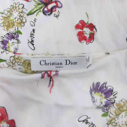 Dior Dress Sleeveless Calf Long Twist Allover Pattern 34 Ivory Multicolor