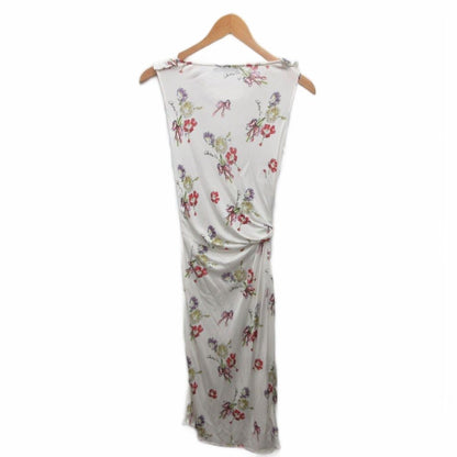 Dior Dress Sleeveless Calf Long Twist Allover Pattern 34 Ivory Multicolor