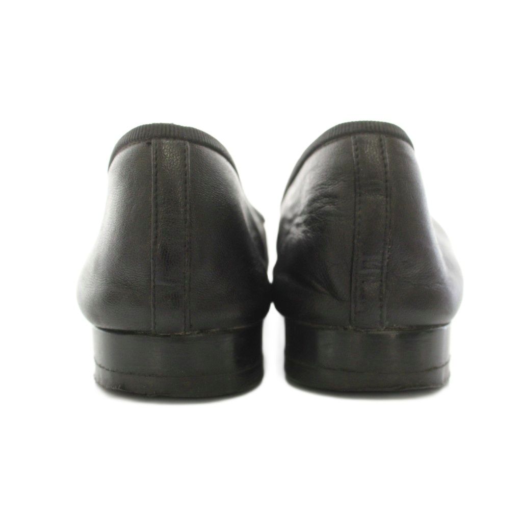 Chanel Ballerina Ballet Shoes Leather CC Logo Ribbon Black a YT 36.5 — view 5