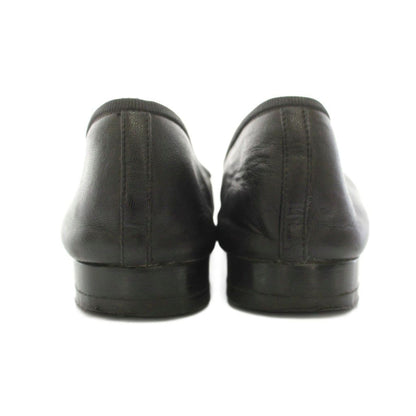 Chanel Ballerina Ballet Shoes Leather CC Logo Ribbon Black a YT 36.5 — view 5