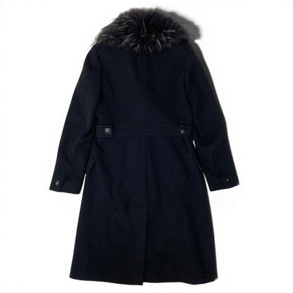 Max Mara Luc'n Fur Belted Coat Long 42 Black — view 3