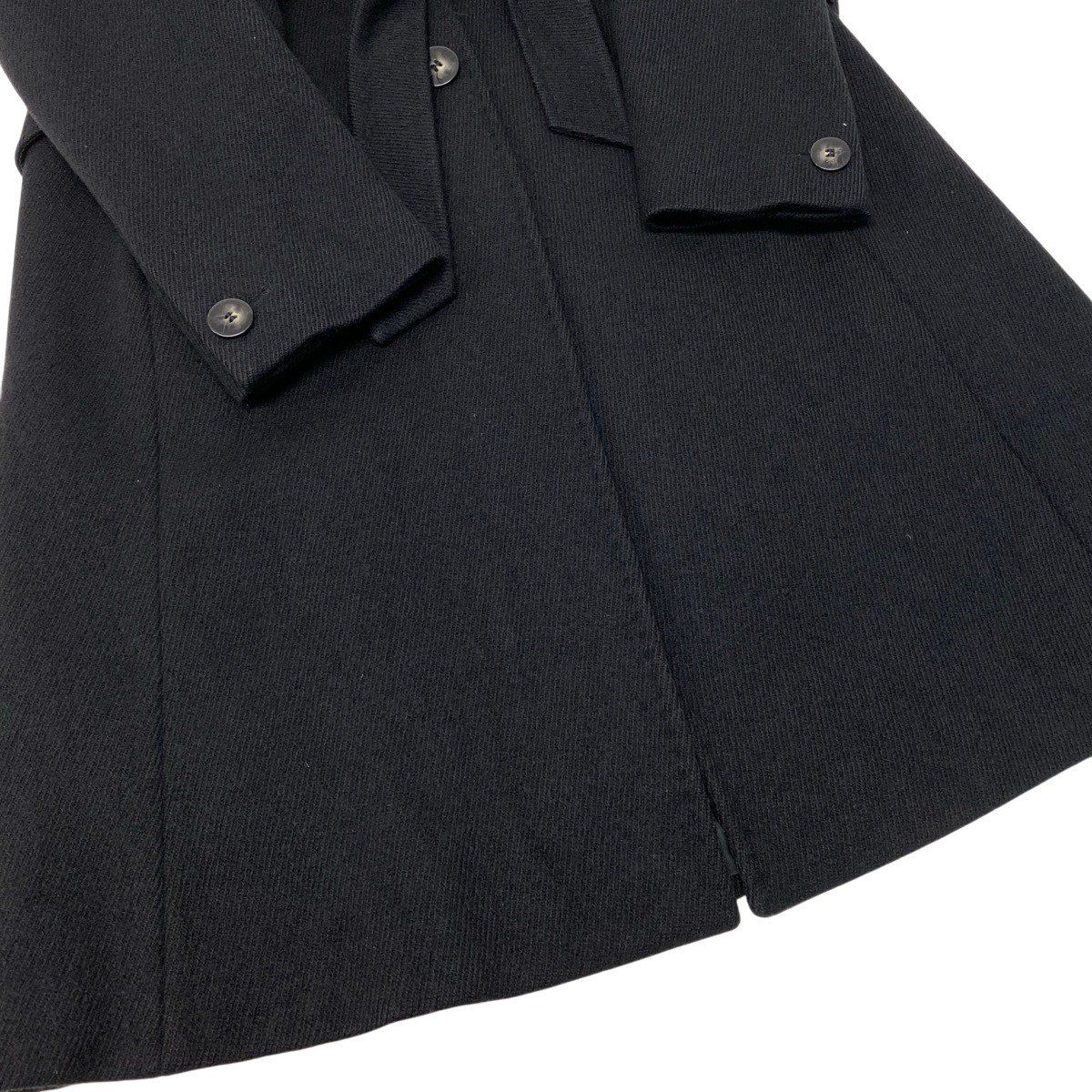 Max Mara Luc'n Fur Belted Coat Long 42 Black — view 7