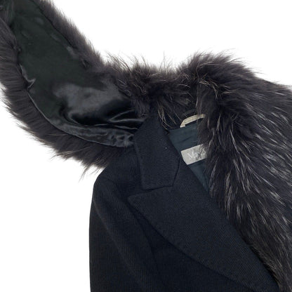 Max Mara Luc'n Fur Belted Coat Long 42 Black — view 6