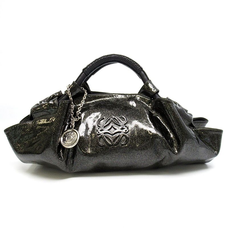 Loewe Nappa Aire Handbag Patent Leather Black
