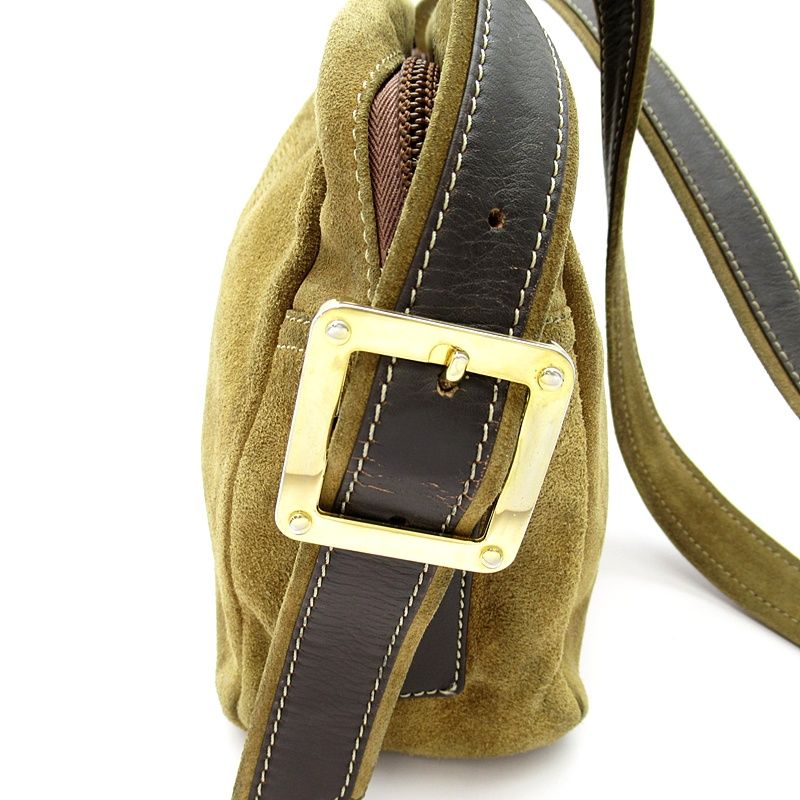 Loewe Anagram Shoulder Bag Suede Leather Beige — view 3