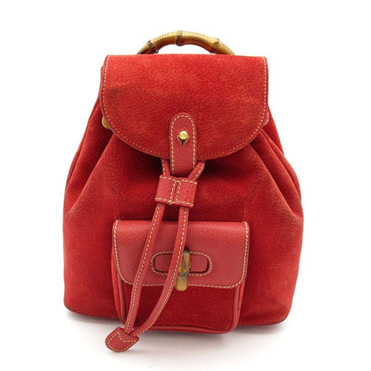 Gucci Bamboo Backpack Mini Suede Leather