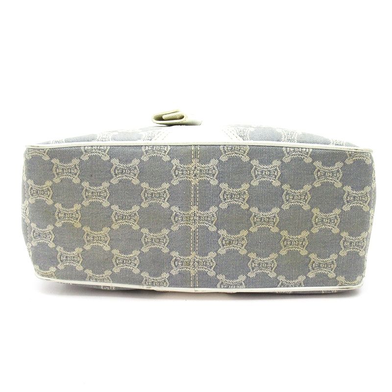 Celine Boogie Bag Canvas Leather Handbag Blue White — view 6