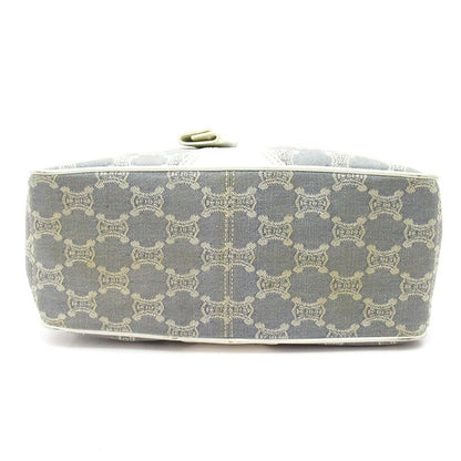 Celine Boogie Bag Canvas Leather Handbag Blue White — view 6