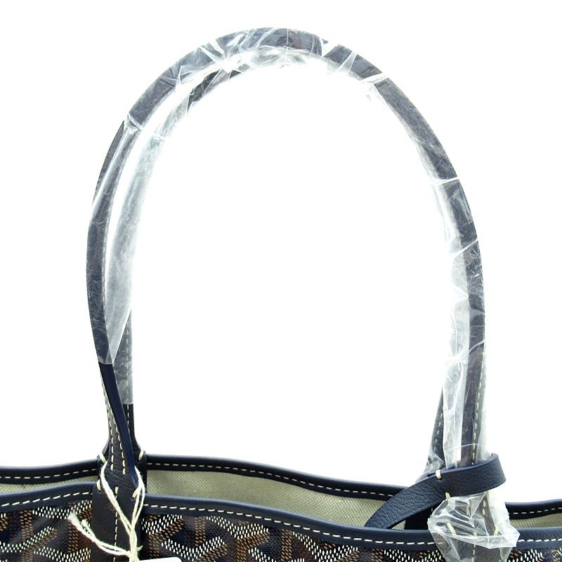 Goyard Saint Louis PM Leather Tote Bag Navy — view 2