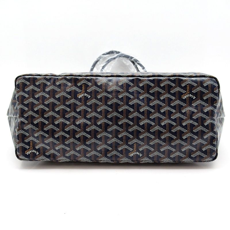 Goyard Saint Louis PM Leather Tote Bag Navy — view 6