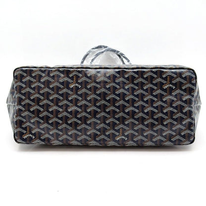 Goyard Saint Louis PM Leather Tote Bag Navy — view 6