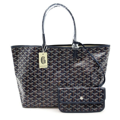 Goyard Saint Louis PM Leather Tote Bag Navy