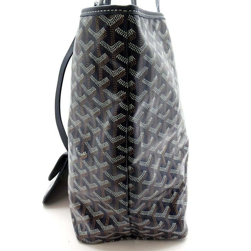 Goyard Saint Louis PM Leather Tote Bag Navy — view 3