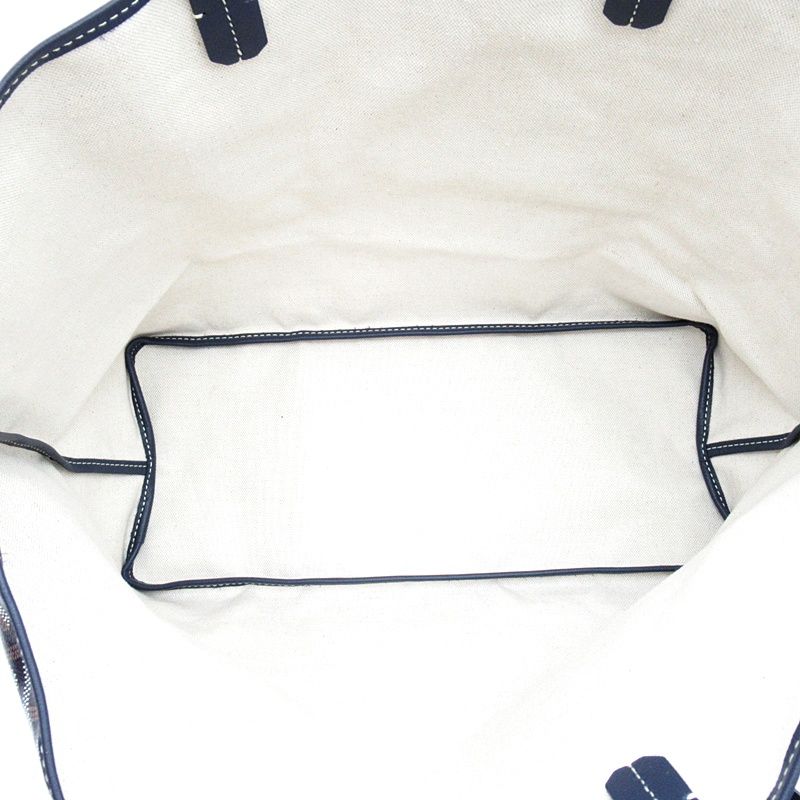 Goyard Saint Louis PM Leather Tote Bag Navy — view 7