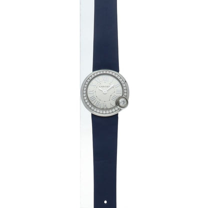 Cartier Ballon Blanc de Watch 26 Diamond Bezel SS Leather Time — view 2
