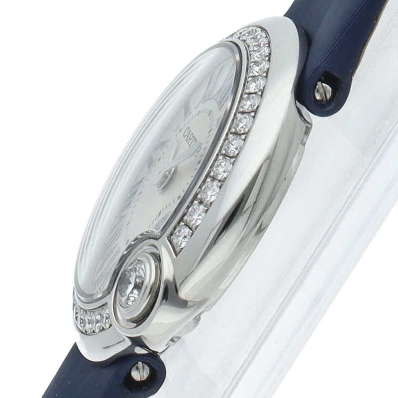 Cartier Ballon Blanc de Watch 26 Diamond Bezel SS Leather Time — view 3
