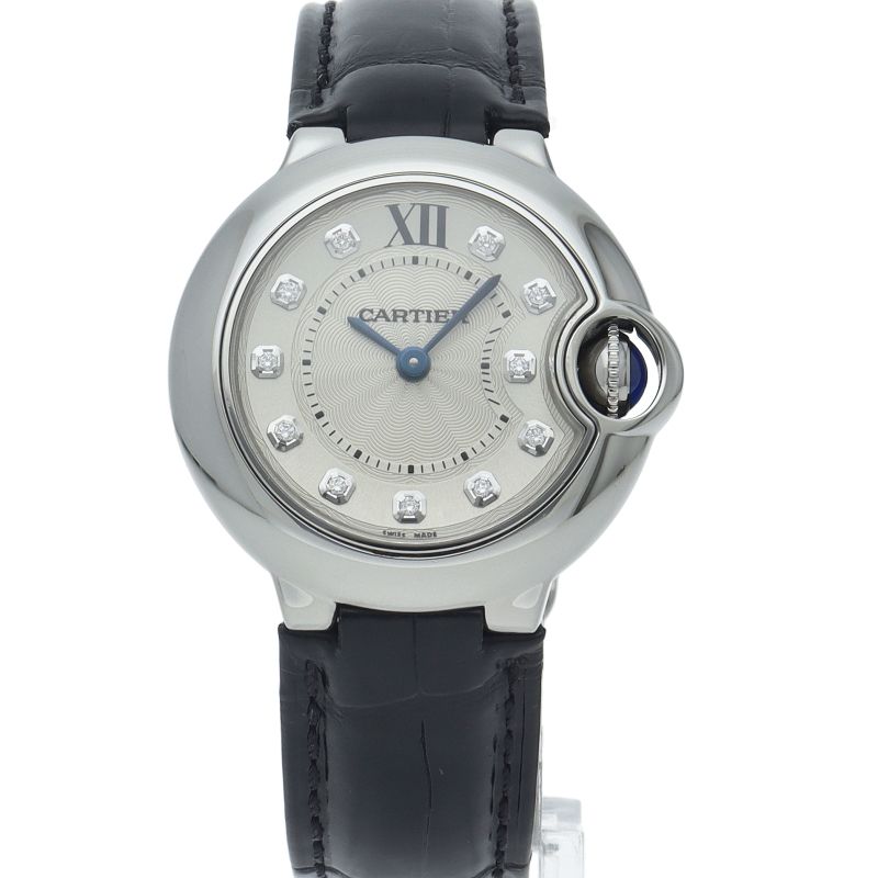Cartier Ballon Blue de Watch 28 Diamond SS Leather Time — view 2
