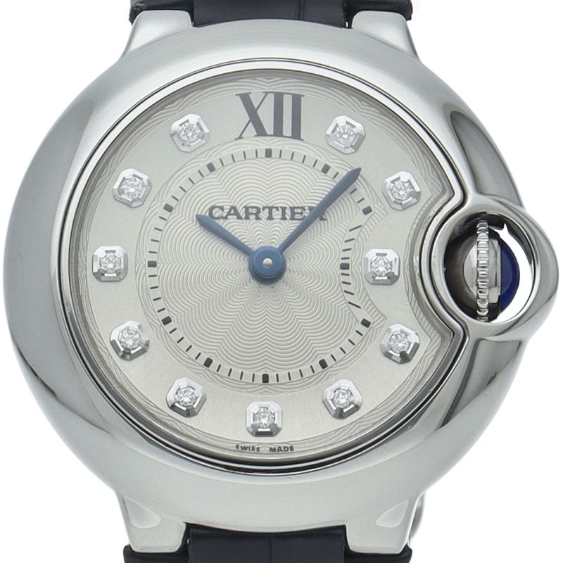 Cartier Ballon Blue de Watch 28 Diamond SS Leather Time