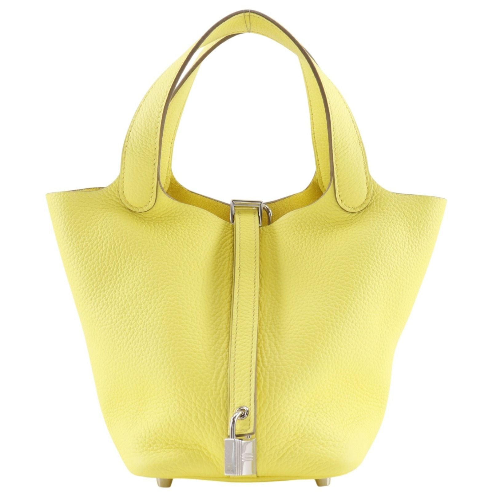 Hermes Picotin Lock 18 PM Taurillon Clemence Yellow B Handbag