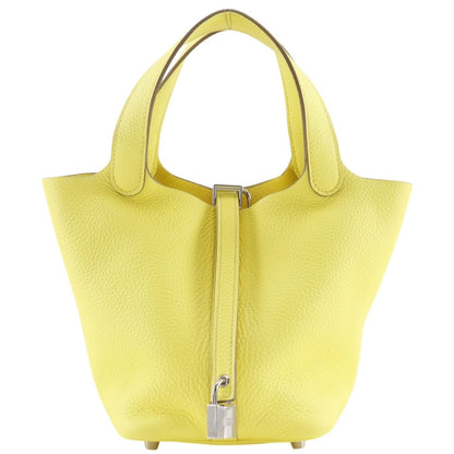 Hermes Picotin Lock 18 PM Taurillon Clemence Yellow B Handbag