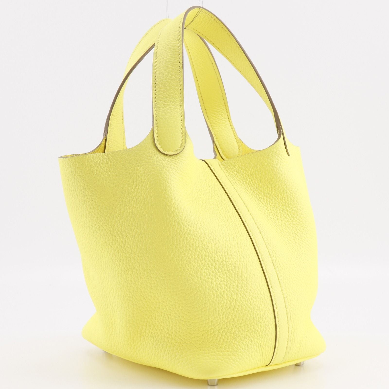 Hermes Picotin Lock 18 PM Taurillon Clemence Yellow B Handbag — view 3