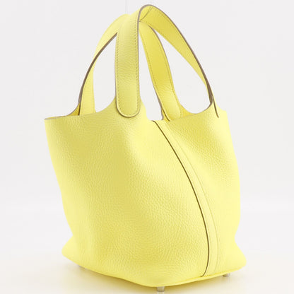 Hermes Picotin Lock 18 PM Taurillon Clemence Yellow B Handbag — view 3