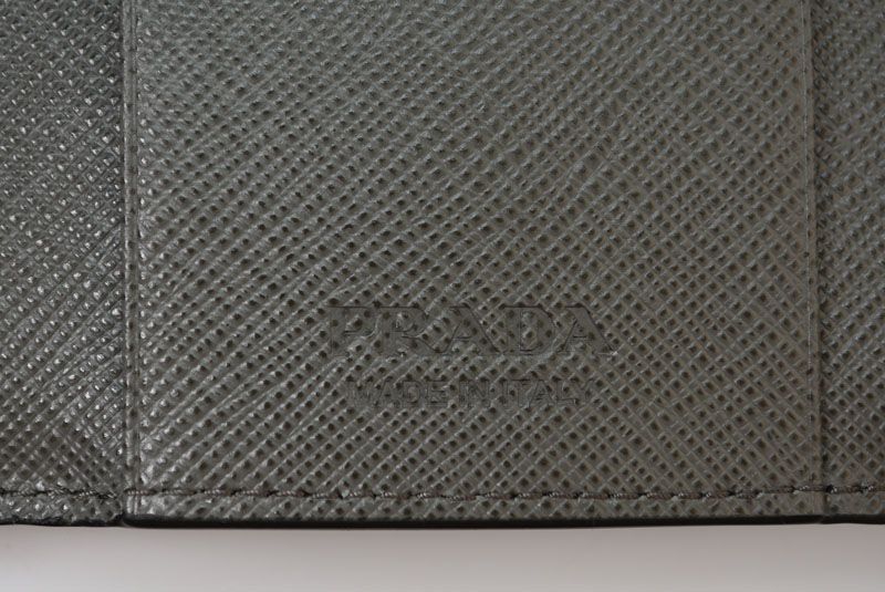 Prada Key Case Key Holder 6 Leather Black Gray Gunmetal — view 6