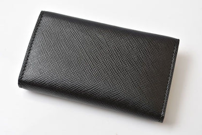 Prada Key Case Key Holder 6 Leather Black Gray Gunmetal — view 9