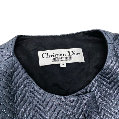 Dior Color Coat Metallic Herringbone 9 Sizes Blue Gray — view 7