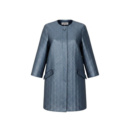 Dior Color Coat Metallic Herringbone 9 Sizes Blue Gray