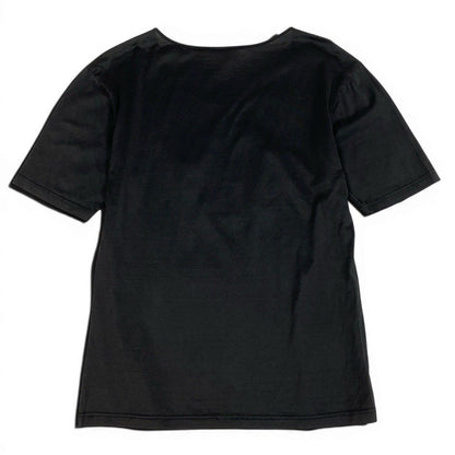 Celine Carriage Logo Embroidery Short Sleeve T-Shirt Vintage Black Cotton — view 2
