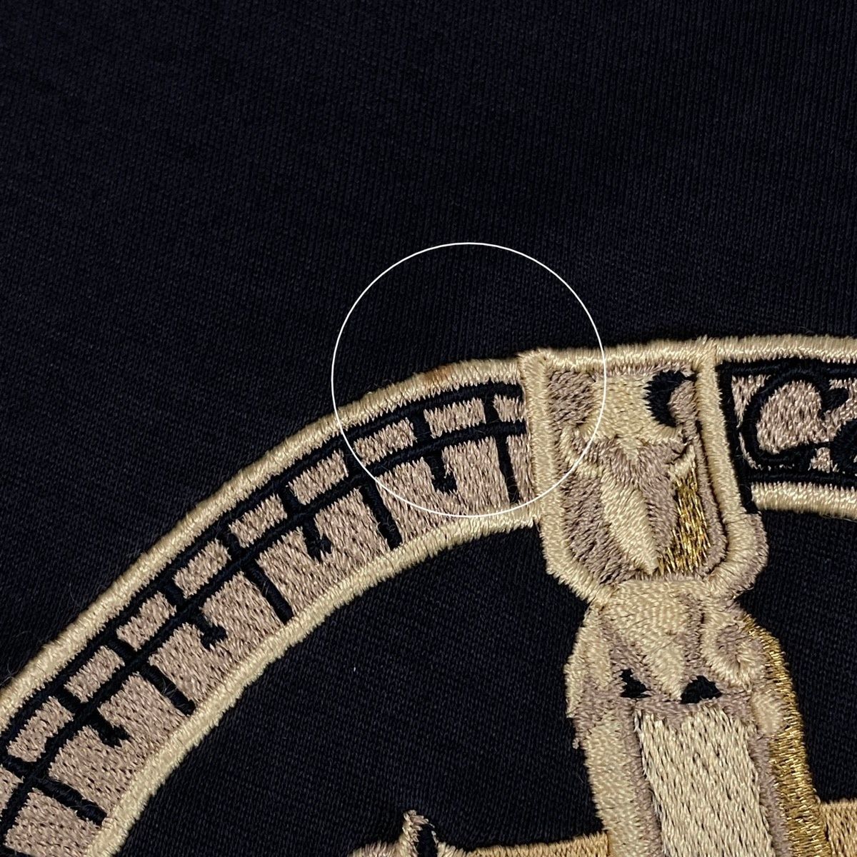 Celine Carriage Logo Embroidery Short Sleeve T-Shirt Vintage Black Cotton — view 8