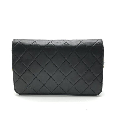 Chanel CC Logo Mini Quilted Chain Shoulder Bag Push Lock Leather Black — view 2