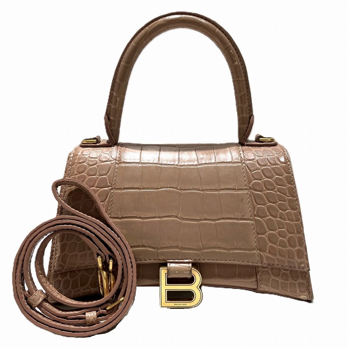 Balenciaga Hourglass Top Handle Small Handbag Leather