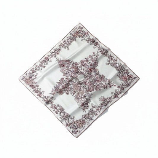 Dior Kept Star 70 Silk Scarf Floral Pattern Multicolor