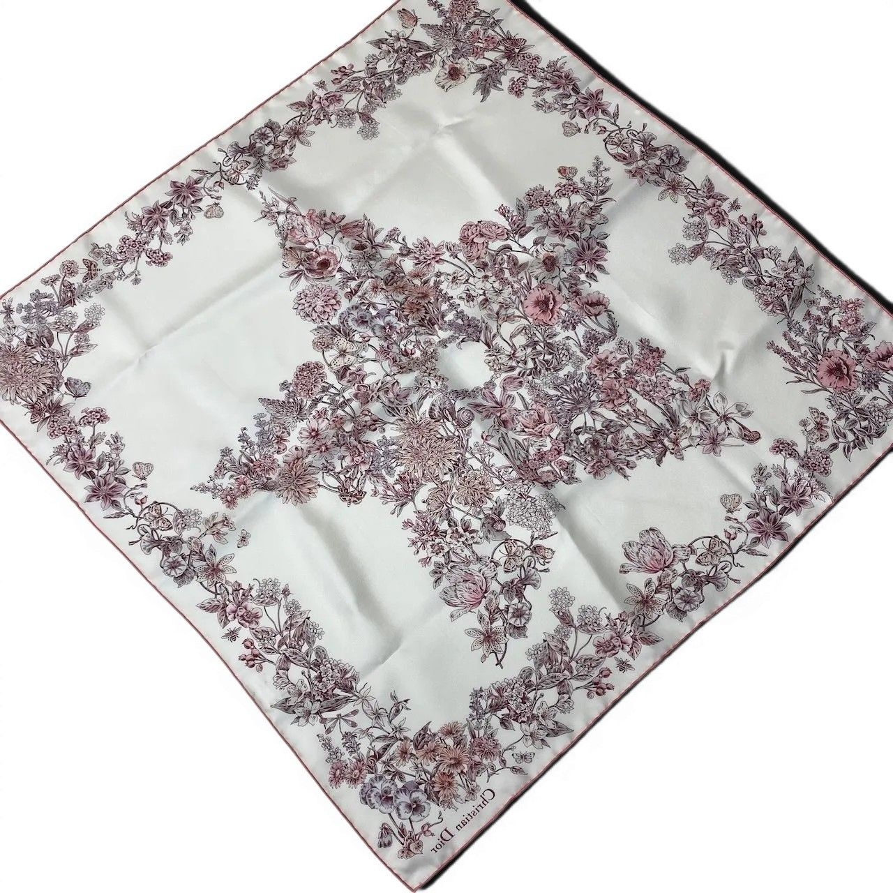 Dior Kept Star 70 Silk Scarf Floral Pattern Multicolor — view 4