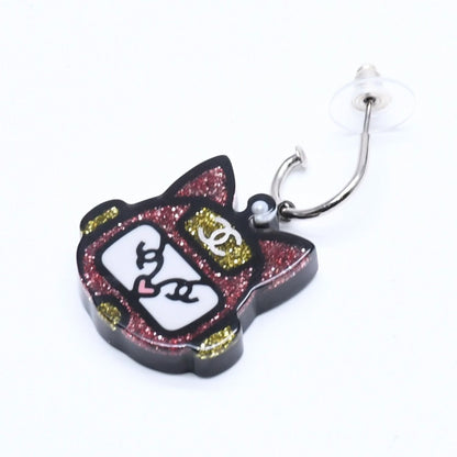 Chanel 17S Earrings Robot Cat Pink Yellow Glitter 17 — view 2