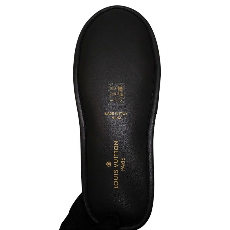 Louis Vuitton LV Suit Line Mules Slippers Room Shoes 42 Velvet Mink Black — view 8