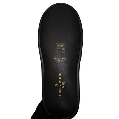 Louis Vuitton LV Suit Line Mules Slippers Room Shoes 42 Velvet Mink Black — view 8