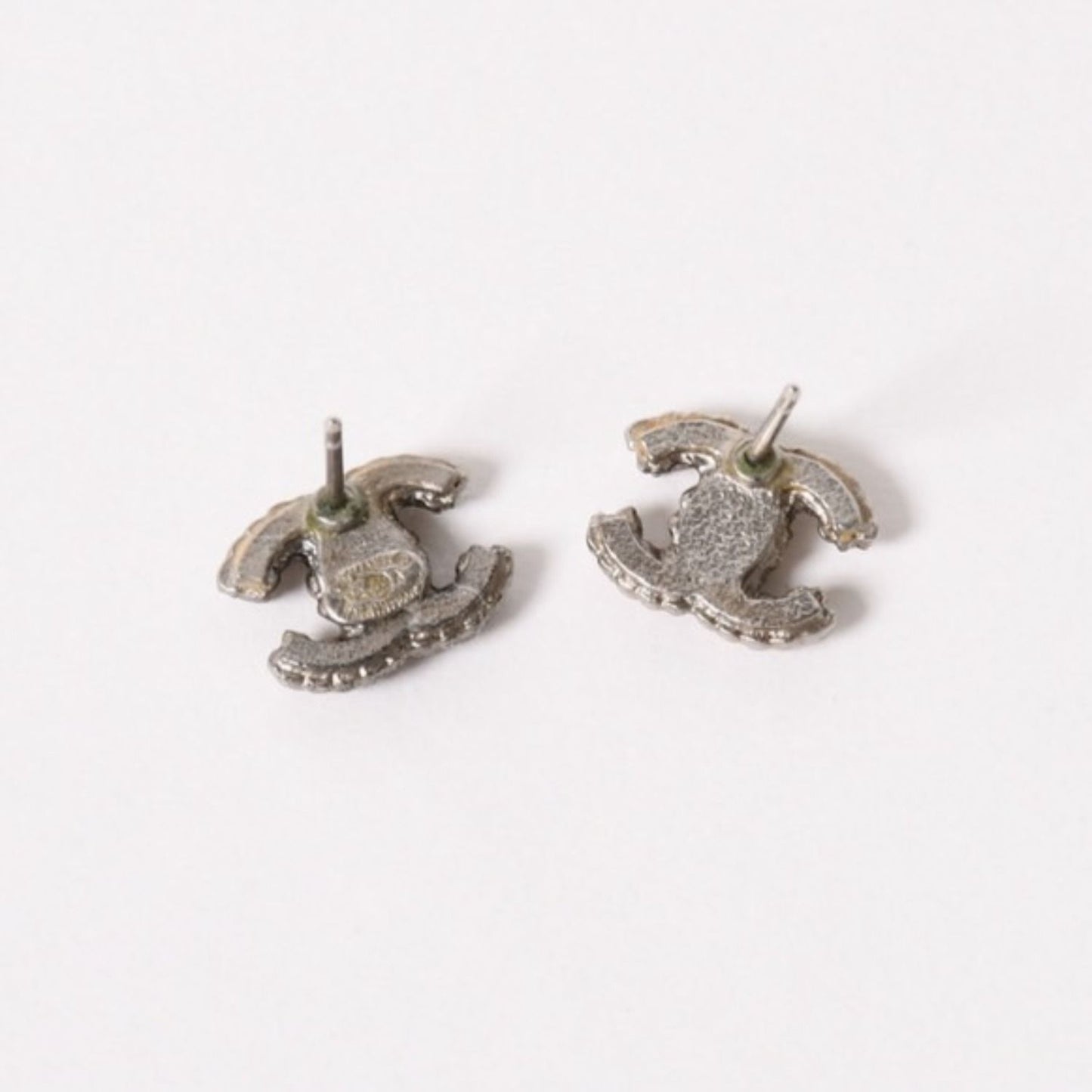 Chanel Earrings CC Logo Rhinestone Metal — view 4